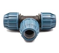 Té en polypropylène pour tuyau PE 32mm - raccord à compression pour eau potable, 16 bar, cert. DVGW/KIWA/WRAS