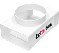 KOTARBAU® Raccord en T pour conduits de ventilation plats - 110 x 55 mm - Avec trou rond - Diamètre : 100 mm - En plastique - Pour systèmes de ventilation - Canal plat blanc sur tube rond - Pièce de