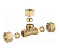 Té laiton bicone égal pour tube cuivre NOYON & THIEBAULT - Ø 12 mm - 512-12L1 Cuivre G