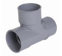 Té pied de biche NICOLL simple male-femelle à 87°30 - PVC gris - Ø 40 mm - TH188MF