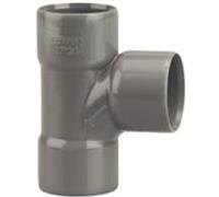 Té pied de biche PVC double Femelle 87°30 D100 - WAVIN - 3026023 Gris G
