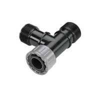 Pieza en T para válvula Con 1x1" rosca int. y 2x1" rosca ext. Para la conexión de la válvula ocupando poco espacio. Unión sencilla mediante tuerca loca. A granel.