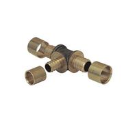 SOMATHERM FOR YOU, Té réduit à glissement PER Ø16-Ø16-Ø12, facile à poser, résistant à la corrosion, corps en laiton, norme NF, compatible avec tubes PER, pression max 10 bars