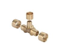 SOMATHERM FOR YOU, Té réduit à glissement PER Ø16-Ø12-Ø16, facile à poser, résistant à la corrosion, corps en laiton, compatible tubes PER, pression max 10 bars, température 5°C à 90°C