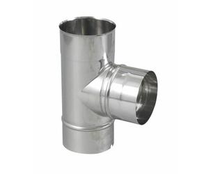 Té rigide inox - simple paroi - équerre à 90° - diamètre 125 mm TEN