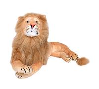 TE-Trend Lion Doudou XXL - Peluche couché - Grand Chat prédateur - Lion - Décoration - Cadeau - 70 cm - Marron