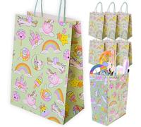 TE-Trend Lot de 12 sacs cadeaux en papier motif licorne avec 12 autocollants - Idéal pour les filles