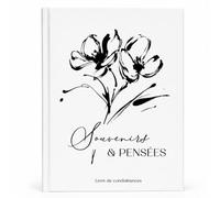 Te Whaka Livre de Condoléances - Livre d'Or Hommage Deuil Obsèques (roses) | Couverture rigide - 68 Pages blanches 90 GR - Made in France