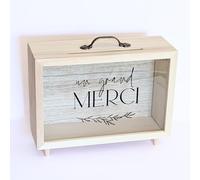 TE Whaka Urne anniversaire, mariage, bapteme, communion, retraite - Decoration anniversaire, Decoration mariage | Un grand merci | Urne transparente - Tirelire - Caisse en bois - Boite en bois