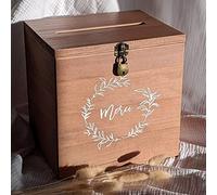 Te Whaka | Urne Mariage, urne Anniversaire, Caisse en Bois, Boite en Bois | Boite avec cadenas | Grand volume 25 x 25 x 20 CM | Urne mariage bois - Tirelire - Urne bapteme