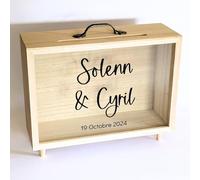 TE Whaka Urne mariage - Urne transparente - Tirelire - Boite en bois - Caisse en bois | Decoration mariage champetre - Cadeau invites enveloppes - Accessoire (Personnalis)