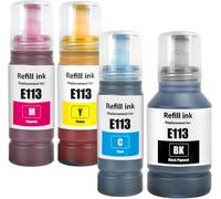 TEA-113 Encre Compatible avec Epson 113 pour Ecotank ET-16150 ET-16600 ET-16650 ET-16680 ET-5150 ET-5160 ET-5170 ET-5800 ET-5850 ET-5880 Pro ET-15000 ET-5800 ET-5850 ET-5880 Imprimante (BK/C/M/Y)