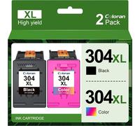 TEA-304XL 304 XL Pack de 2 Remanufacturées Cartouches d'encre Remplacement pour HP 304 304XL Noir et Couleur pour Envy 5010 5020 5030 5032 Deskjet 2620 2622 2630 2632 2634 2633 3730 3733 3720 3764