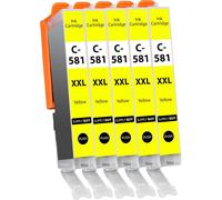 TEA-581XXL Cartouches Jaune compatibles avec Canon CLI-581 XXL pour Pixma TS705 TS705a TS6350 TS6350a TS6351 TS6351a TS6300 TR8550 TS9550 Multipack 5 Cartouches d'encre 581 XXL