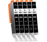 TEA-581XXL Cartouches Noir compatibles avec Canon CLI-581 XXL pour Pixma TS705 TS705a TS6350 TS6350a TS6351 TS6351a TS6300 TR8550 TS9550 Multipack 5 Cartouches d'encre 581 XXL