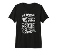 Tea and British Detective Shows Funny Mystery Lover T-Shirt Haut de Gamme