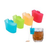 Tea Bag Holder Organizer, Mug Clip Edge Holders, Colorful Tea Packet Support Clips, Beverage Cup Accessory, for Kitchen Office Restaurant Picnic Camping Apartment Farmhouse Use 2.36x1.18x1.81 inches