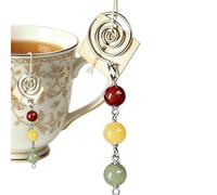 Tea Bag Infuser - Reusable Infuser Strainer,Non-slip Stainless Tea Bag Weights with Bead Charm - for Coffee, Teapot, Kitchen, Countertop, Travel, Cooking
