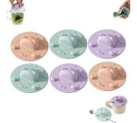Tea Bag Mug Topper, Cat-Designed Cup Cover with Teabag Holder Mug Lid, 4in Non Slip Silicone Cup Covers, Tea Bag Holder & Teabag Squeezer for Mugs, High-Temperature Resistant (6pcs-Mix)