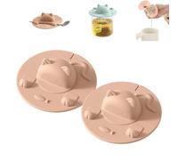 Tea Bag Mug Topper, Cat-Designed Cup Silicone Cup Covers, Tea Bag Holder Mug Lid, for Coffee Milk Teas (Pink,2PC)