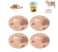 Tea Bag Mug Topper, Cat-Designed Cup Silicone Cup Covers, Tea Bag Holder Mug Lid, for Coffee Milk Teas (Pink,4PC)