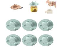 Tea Bag Mug Topper, Cat-Designed Cup Silicone Cup Covers, Tea Bag Holder Mug Lid, for Coffee Milk Teas (Green,6PC)