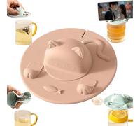Tea Bag Mug Topper - Cat-Designed Silicone Tea Bag Holder Mug Topper, 4.1 inch Silicone Cup Covers & Holders for Tea Coffee Milk, Mess Free,Dishwasher Safe (Pink,-1PC)
