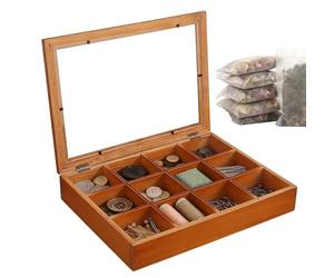 Tea Bag Organizer - Tea Creamer Holder, 12-Compartments Countertop Organization | Teaa Bag Storage With Clear Lid Use For Home Kitchen Office Pantry Cafe Coffee Snack Packet Cabinet Drawer