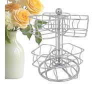 Tea Bag Spinnning Carousel - 6-Compartment Tea Bag Carousel , Matcha Station Accessories | 2-Tier Metal Organizer Rack | Sugar Creamer Holder, Teas Packet Basket, Beverage Storage Container For Home