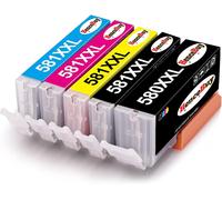 TEA-CLI-581 PGI-580 Cartouche d'encre Compatible Canon 580 581 XXL pour Pixma TS6350 TS6351 TS6351a TS6150 TS6300 TS8350 TS8150 TS8151 TS8250 TS9150 TR7550 TS705 TR8550 BK c m y pgbk Pack de 5