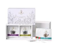 Tea Collection Colonial- La via del Thé Florence, Sélection de 12 Thé en sachet - Coffret cadeau blanc avec particolores dorées et argentées