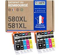TEA-COMETE, Marque française - 580XL 581XL - 10 Cartouches d'encre Compatibles avec Canon PGI-580 CLI-581 XL / PG580 CL581 XL - pour Canon Pixma TS6350 TR8550 TS8150 TS8151 TS9150 (Noir et Couleur)
