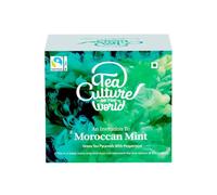 Tea Culture of The World 16 sachets de thé à la menthe marocaine, sachets de thé vert de qualité supérieure, feuilles de thé vert marocain, sachets de menthe