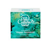 Tea Culture of The World Happy Immunity Thé vert | Tisane ayurvédique avec thé vert, réglisse, curcuma, anis étoilé, gingembre, thym, mélisse | Booster d'immunité, 16 unités
