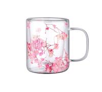 Tea Cup - Gobelet en verre, 250 ml, double paroi insulated Mug Heat Resistant Design - Confortable Thick Handle And Modern Shape, Clear Glass Coffee Mug For Coffee, Tea, Hot Drinks, Cold Beverages,