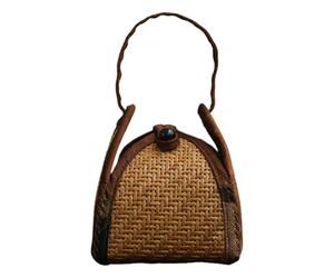 Tea Cup Storage Bag - Rattan Teaware Pouch | Portable Rattan Travel Teaware Carrier Pouch For Home, Apartment, Kitchen, Office, Camping, Picnic, Dining Room, Coffee Station, Collectors & Entertainers