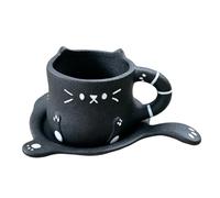 Tea Cups and Saucers 230ml Ceramic - Cat Shape Mug with Saucer Aesthetic