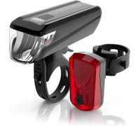 Tea-Dansi Led Light Set - Eclairage De Vélo Homologué Stvzo Avec 60, 30 & 15 Lux Eclairage De Vélo Led Avant+Arrière Ajustement Automatique De L'éclairage & Montage Sans Outil Résistant À La Plui