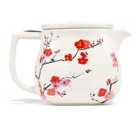 Tea Forte Fiore Théière en céramique avec infuseur et couvercle, Sakura, 710 ml, pour infuser le thé en vrac, passe au lave-vaisselle et au micro-ondes