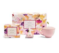 Tea Forte, Gift Tea Set with Cafe Cup, Tea Tray and 10 Handcrafted Pyramid Tea Infuser Bag (Mariposa)