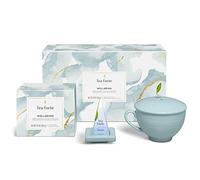Tea Forte, Gift Tea Set with Cafe Cup, Tray and 10 Handcrafted Pyramid Infuser Bag (Wellbeing)