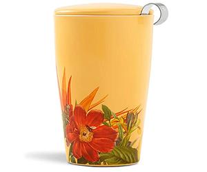 Tea Forte Kati Cup Tasse à thé en céramique avec infuseur et couvercle pour infuser (Paradis)