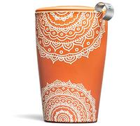 Tea Forté KATI Tasse à thé en céramique avec infuseur et couvercle pour infusion de feuilles en vrac