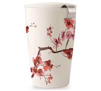 Tea Forte Kati Cup Tasse à thé en céramique avec infuseur et couvercle pour infuser, Fleurs De Cerisier
