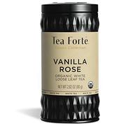 Tea Forte Thé blanc biologique vanille rose, pour 35 à 50 tasses, boîte de thé en feuilles de 2,82 onces