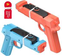Tea-Gun Grips Pour Nintendo Switch 2 Joycon, Pistole De Jeu Avec Design Antidérapant, Support De Manette Compatible Avec Big Buck Hunter, House Of The Dead & More (Bleu Et Orange, 2 Packs)