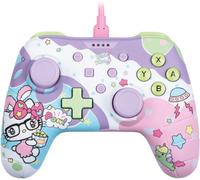 Tea-Hello Kitty Manette Filaire Pour Nintendo Switch, Switch 2 Et Pc - Fonction Vibration - Câble 3 M - Violet Et Rose