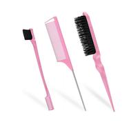 Tea Improving Brush, 3-Pack Tail Comb, Double Sided Comb, Comb Set, Slicker Brush, for Salon Styling
