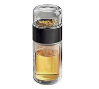 Tea infuser bottle, double-couche insulation tea tumbler mug, tea and water séparation bottle, portable bottle for loose tea, flower tea, home and traveling, insulated tea brewing bottle