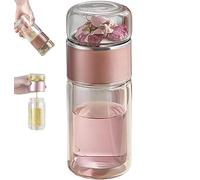 Tea Infuser,Infusifie Tea Infuser,Portable Glass Double Wall Teas Infusers Bottle for Loose Leaf Teas with Heat,3 in 1 Teamaker for Office,Travel, Home (D, 250ml)